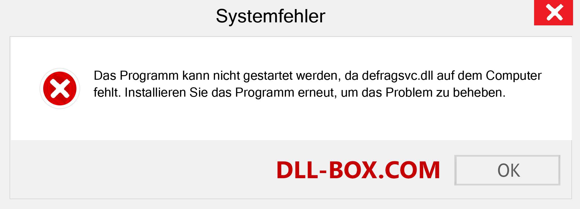 defragsvc.dll-Datei fehlt?. Download für Windows 7, 8, 10 - Fix defragsvc dll Missing Error unter Windows, Fotos, Bildern