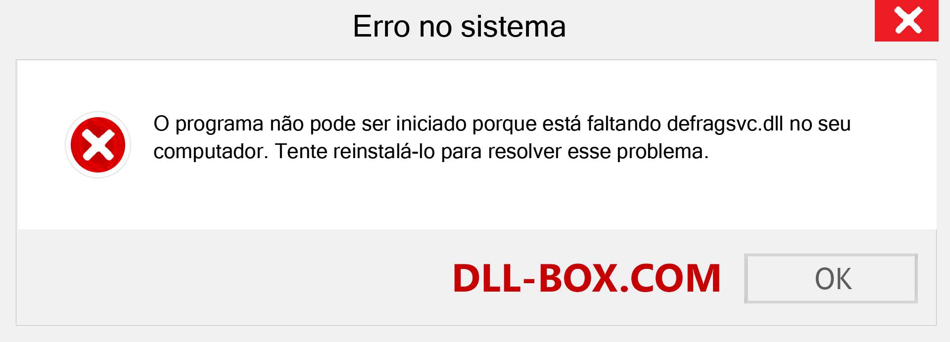 Arquivo defragsvc.dll ausente ?. Download para Windows 7, 8, 10 - Correção de erro ausente defragsvc dll no Windows, fotos, imagens